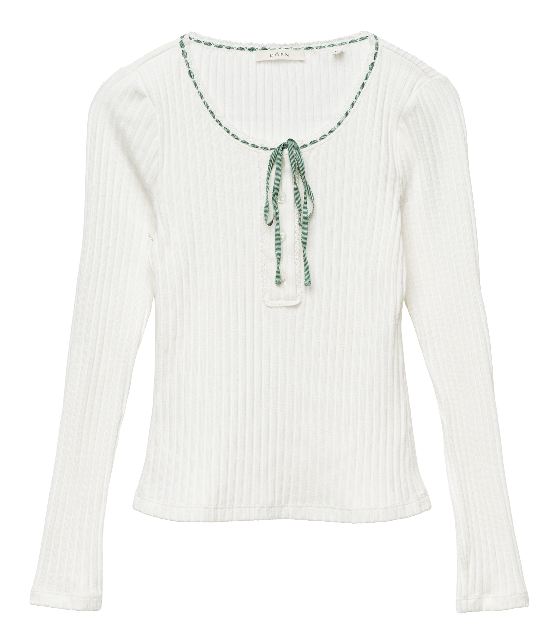 LIDIE TEE -- SALT WITH CLOUD BLUE RIBBON
