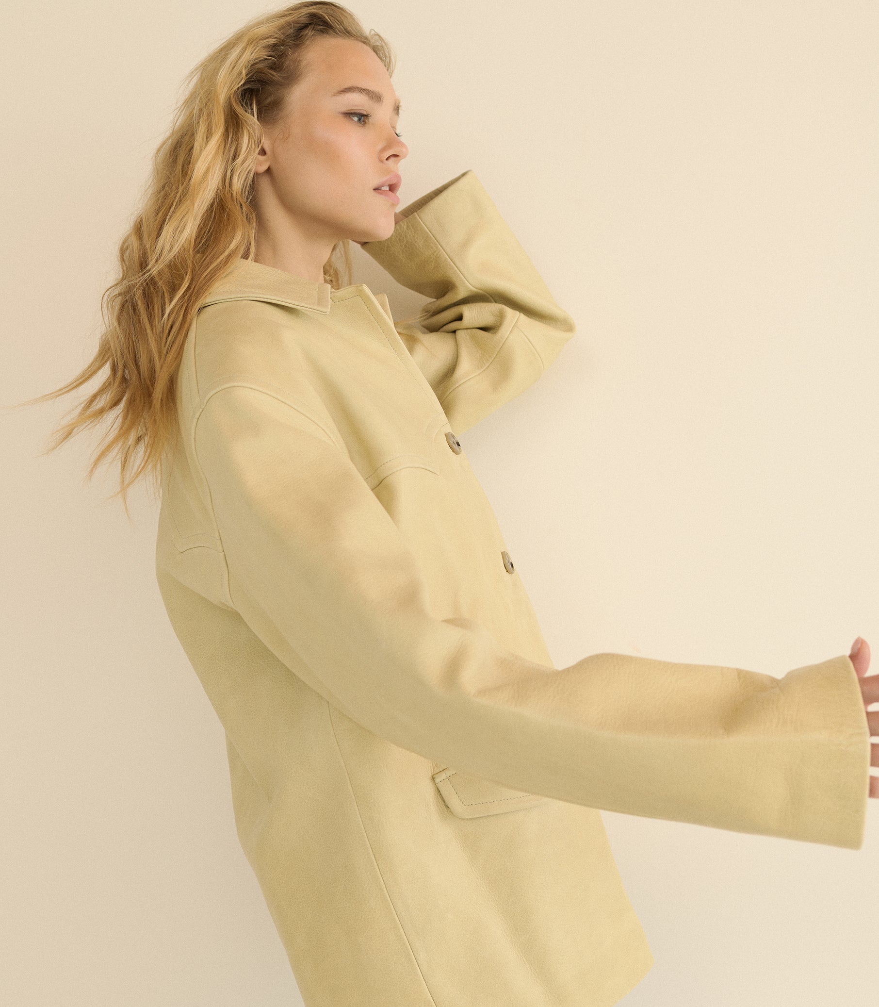 LOCKHART LEATHER JACKET -- LIMEWASH