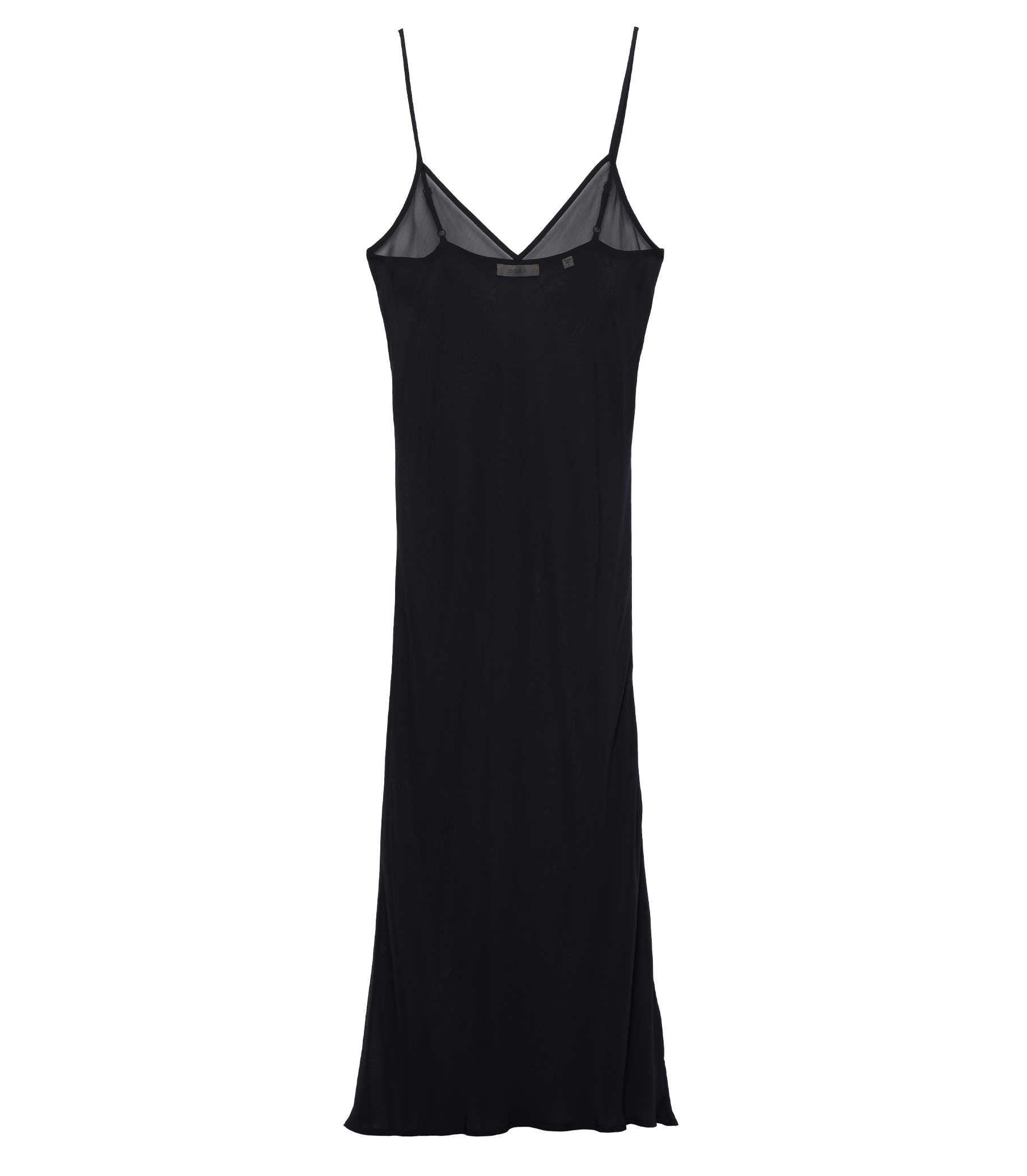 LONG DEEP V-NECK SLIP -- BLACK