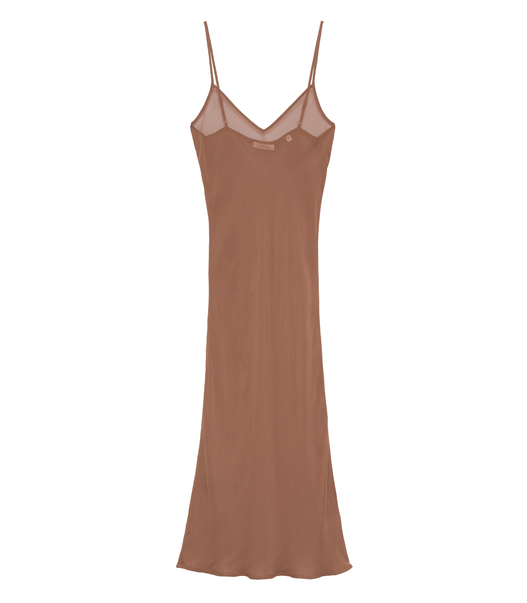 LONG DEEP V-NECK SLIP -- CAROB