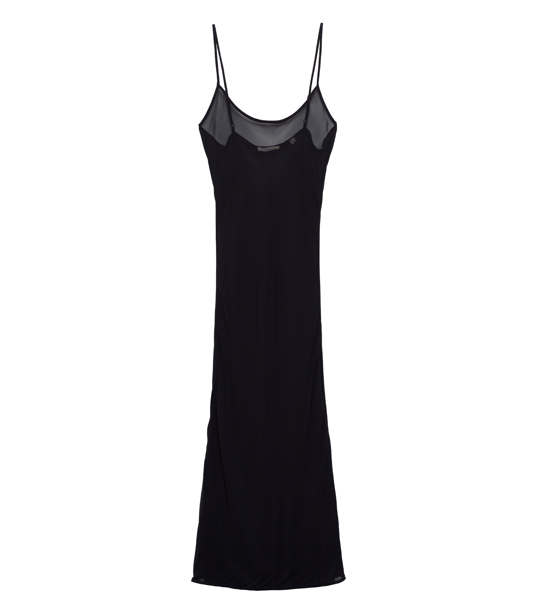 LONG SCOOP NECK SLIP -- BLACK