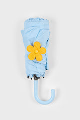 Light blue and yellow flower snap umbrella