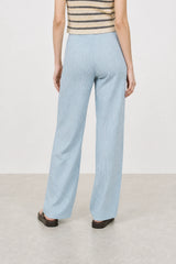 Light blue checked drawstring trousers