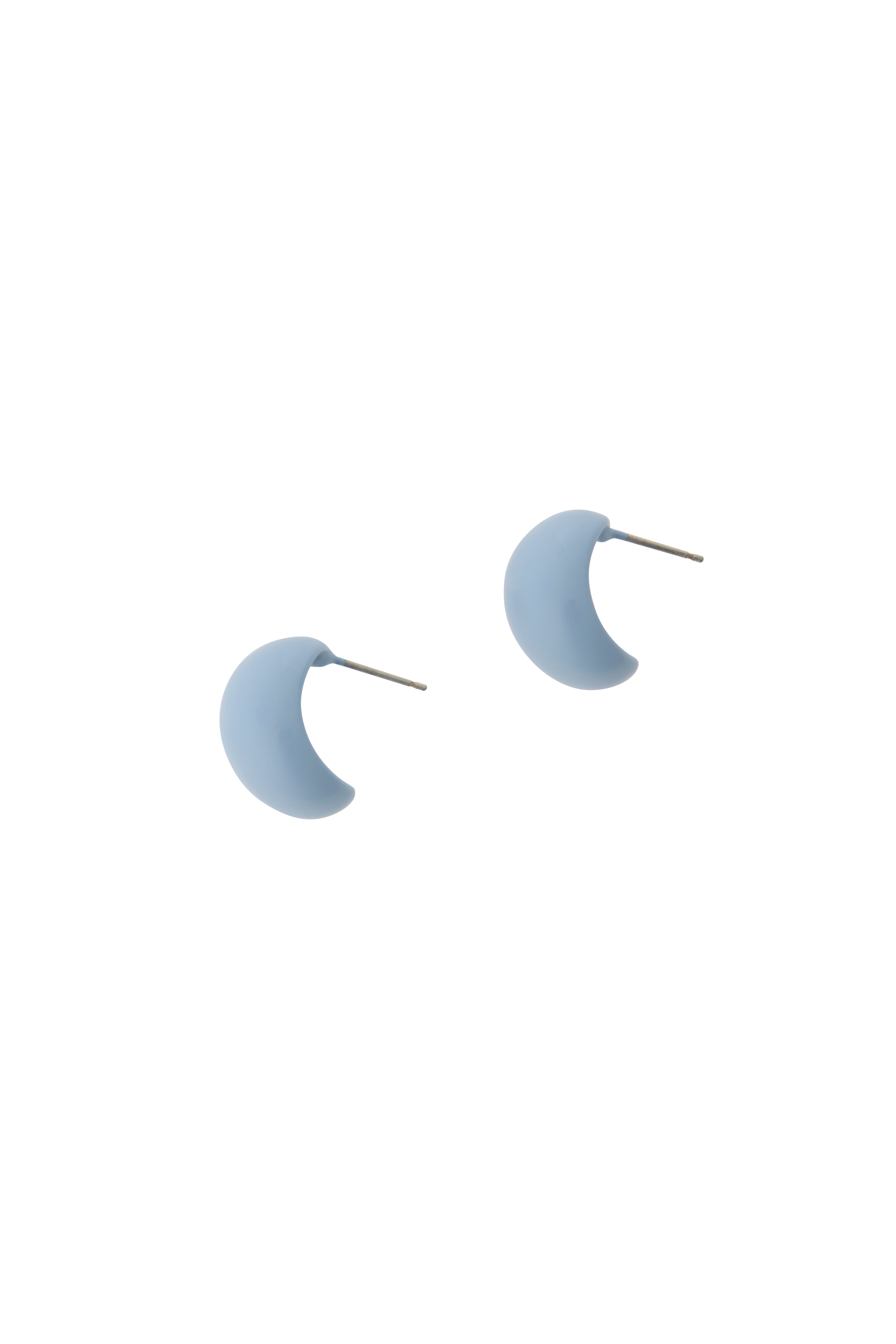 Light blue enamel small droplet earrings