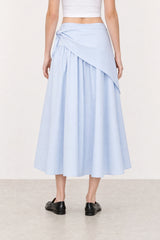 Light blue wrap waist skirt