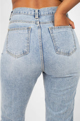 Light blue high waist mom jeans
