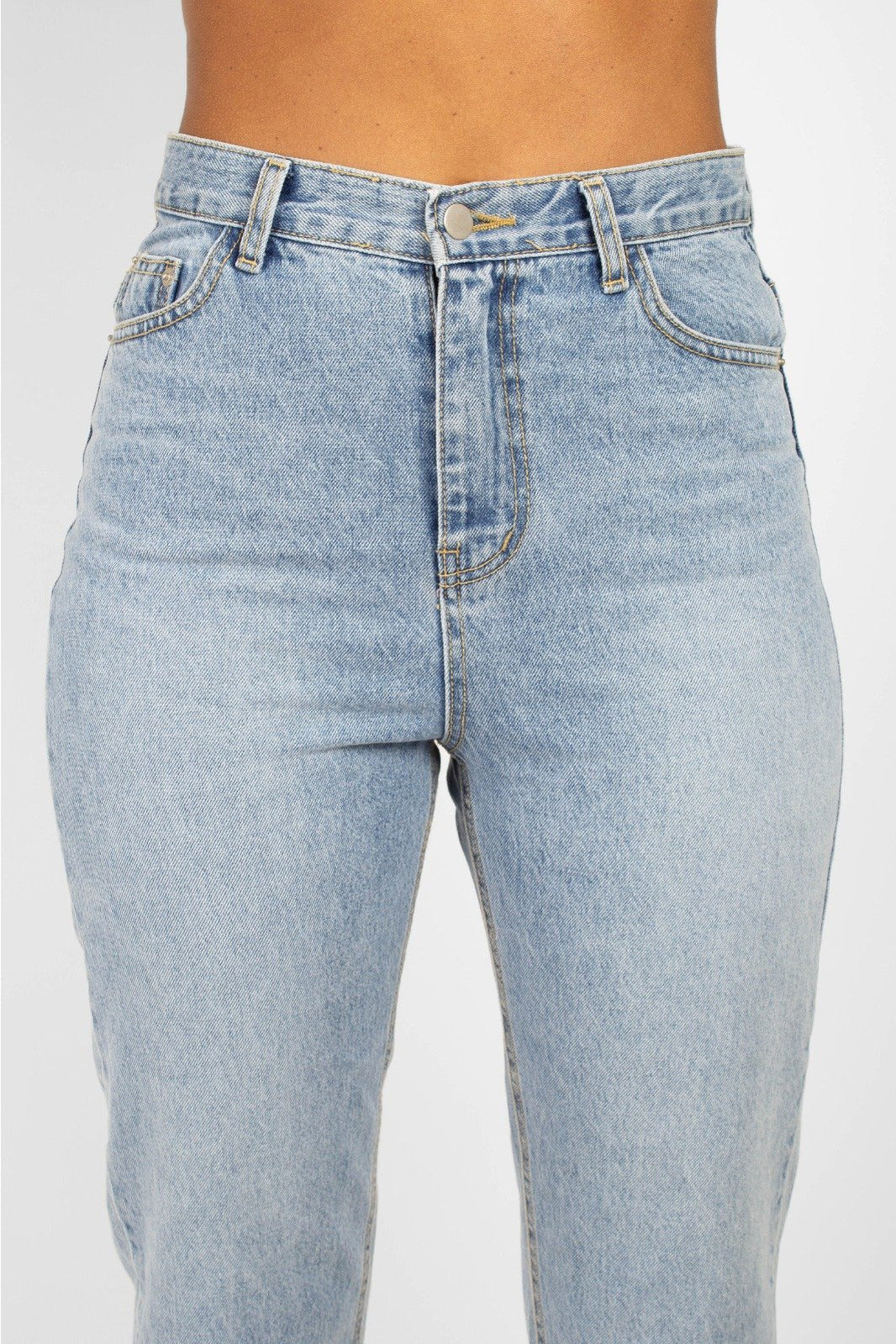 Light blue high waist mom jeans