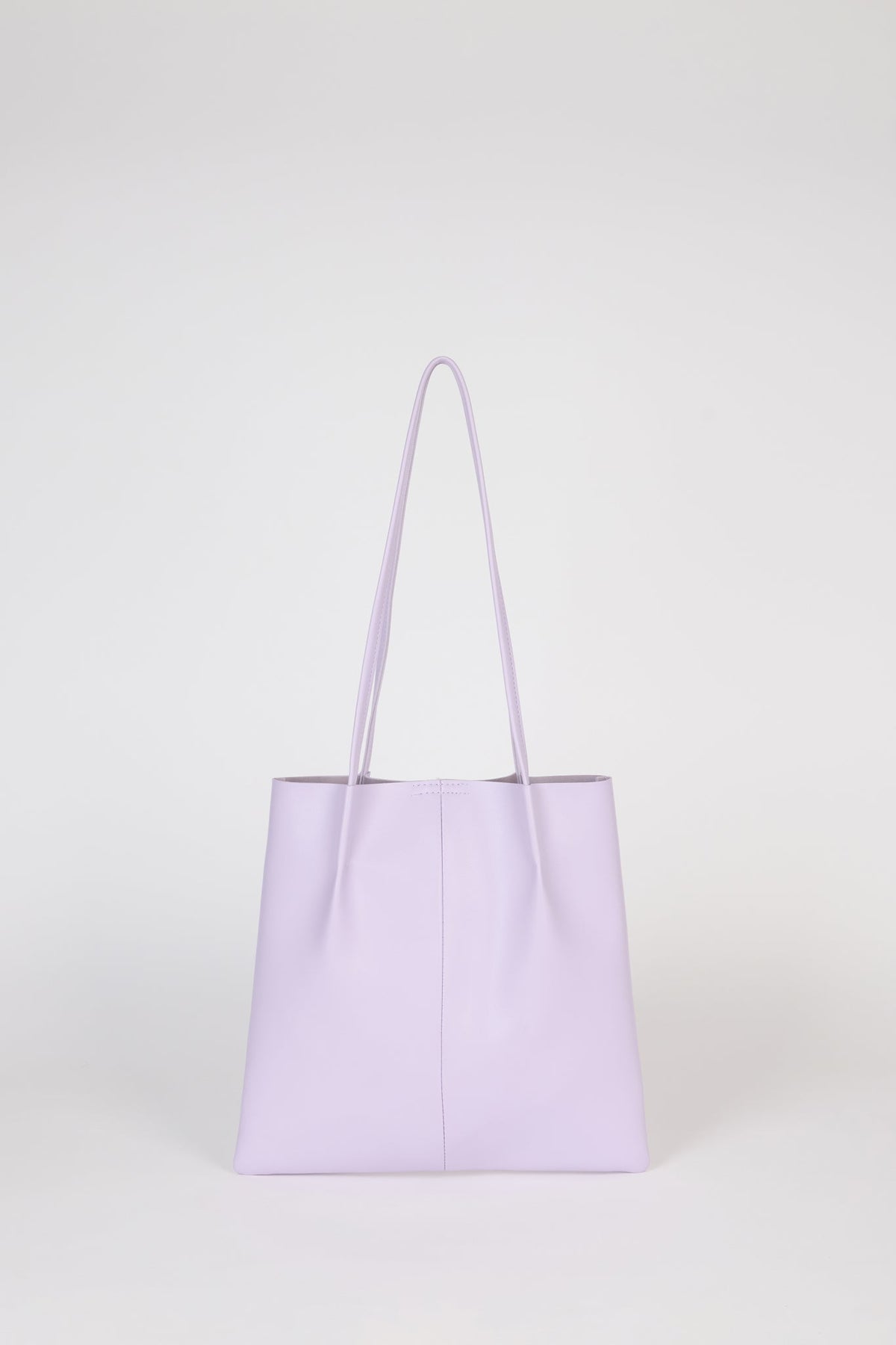 Lilac vegan leather pinched strap tote bag