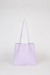 Lilac vegan leather pinched strap tote bag