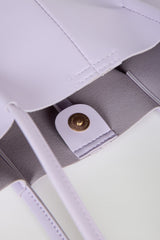 Lilac vegan leather pinched strap tote bag