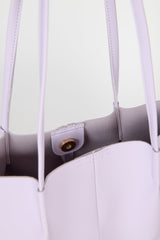 Lilac vegan leather pinched strap tote bag