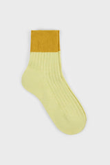 Lime and mustard candy colourblock socks