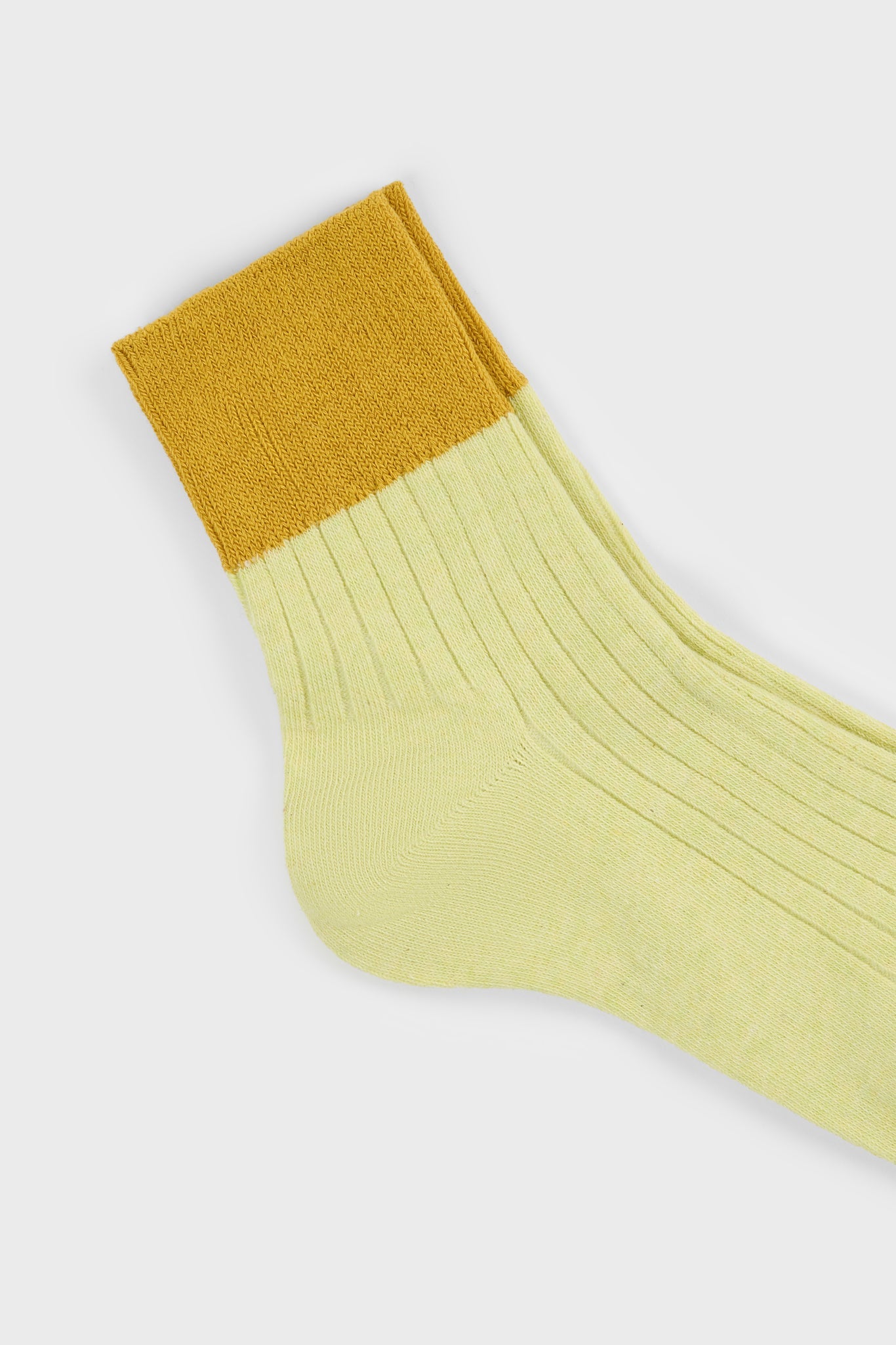 Lime and mustard candy colourblock socks