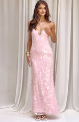 Lyanna Pink Sequin Maxi Dress