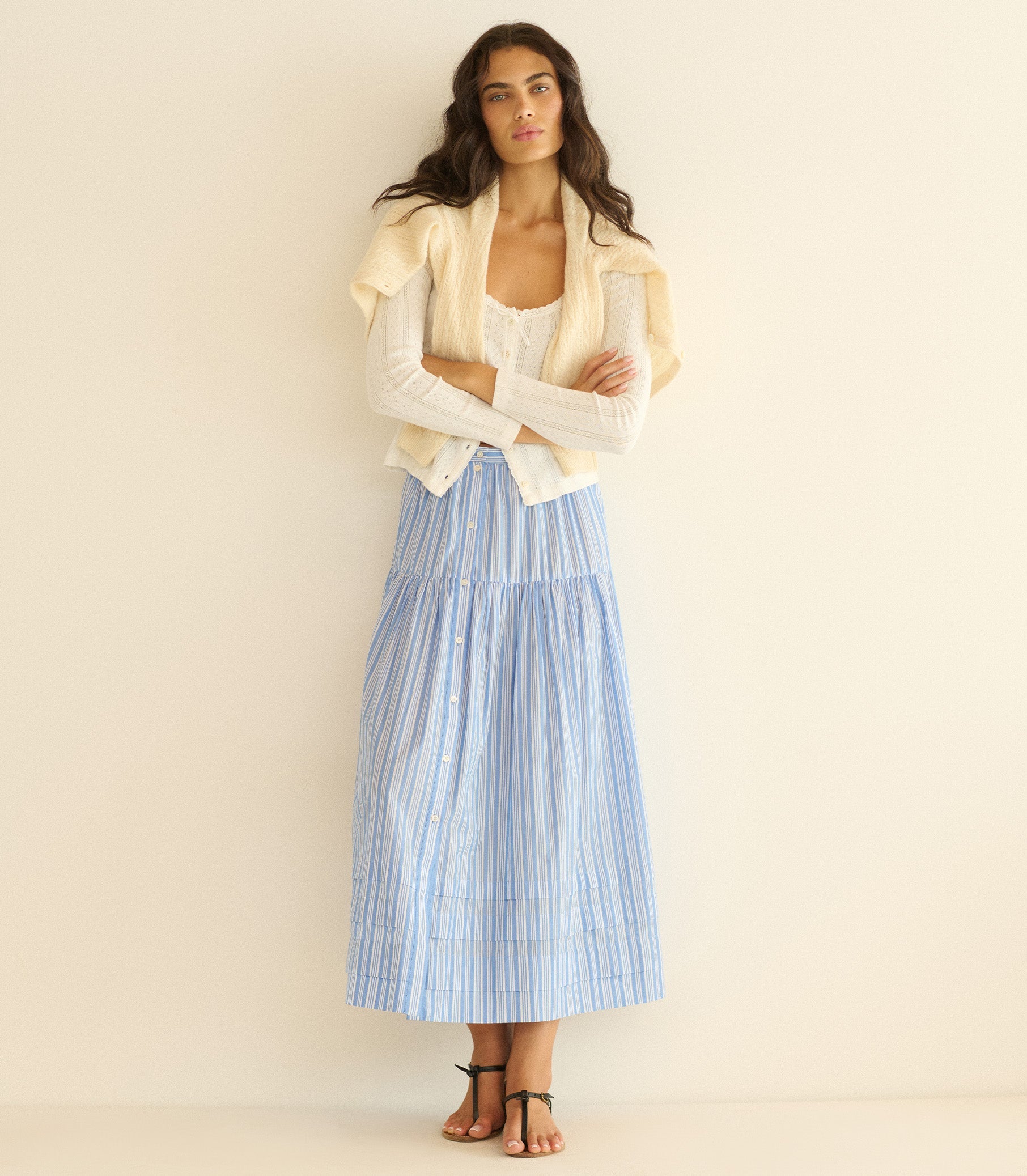 MARCELINE SKIRT -- SALERNO STRIPE