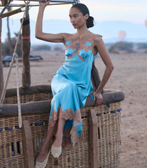 MARCELLE DRESS -- DEEP AQUAMARINE