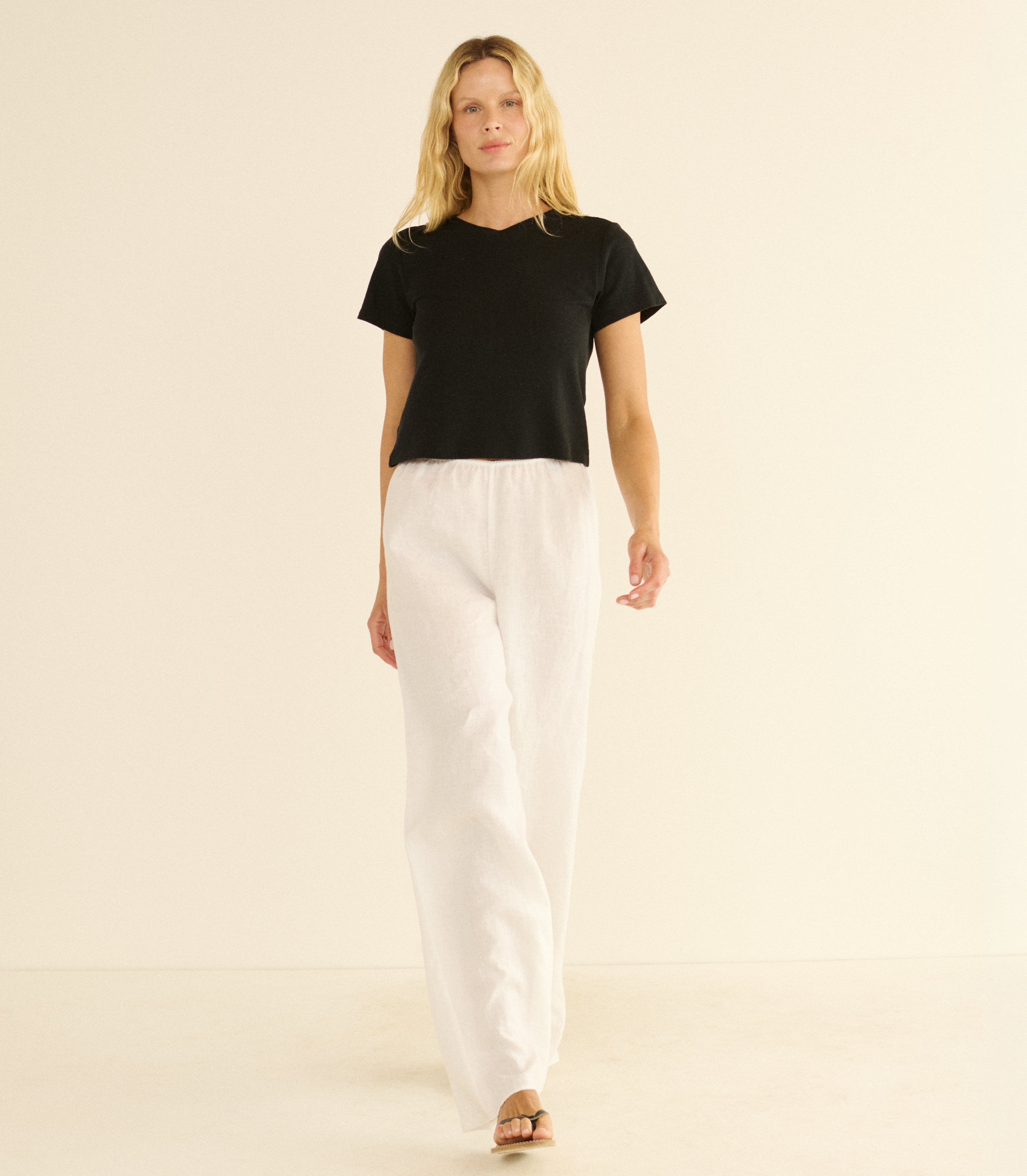 LAVON LINEN PANT -- SALT