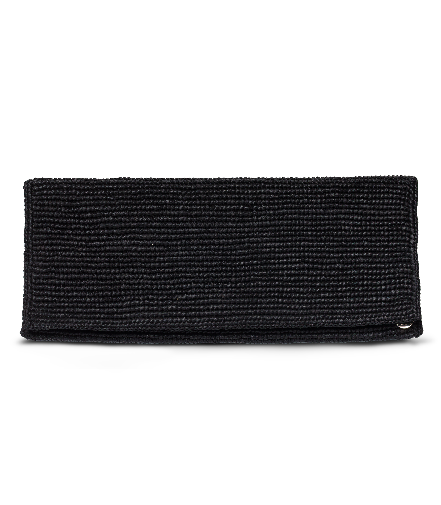 MURIEL CLUTCH -- BLACK RAFFIA