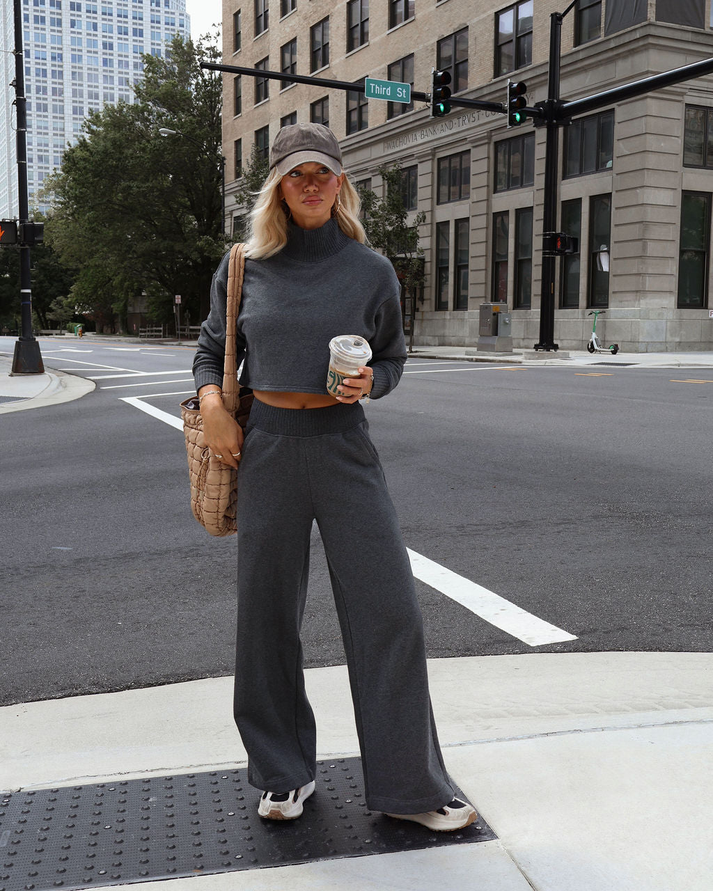 Leisure Theory Cropped Funnel Neck Sweatshirt