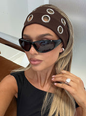 Movie Stars Eyelet Headband Brown