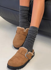 Nayara Ribbed Socks Dark Grey Marle