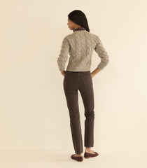 PENROSE CABLE CARDIGAN -- GRAY MARL