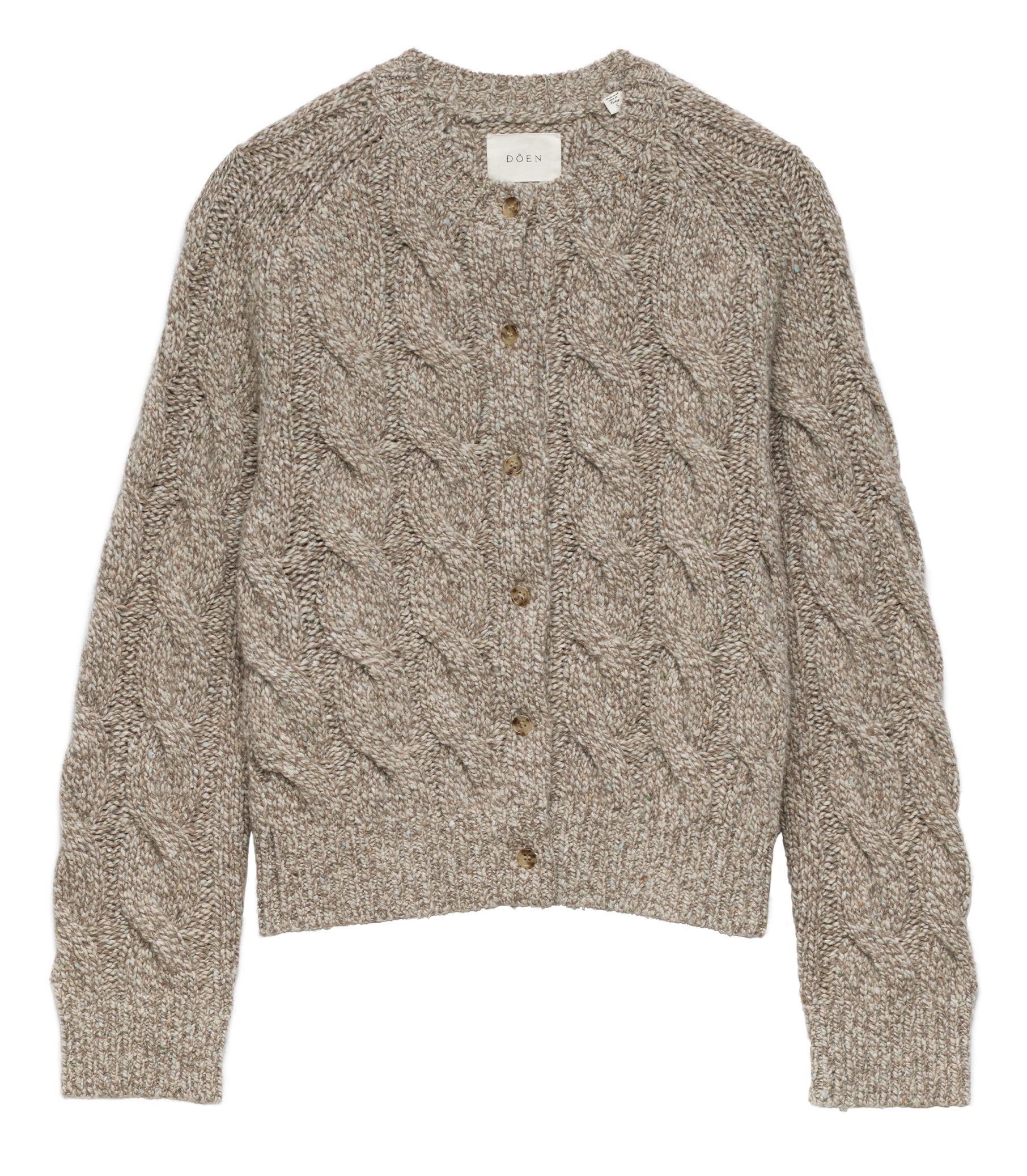 PENROSE CABLE CARDIGAN -- GRAY MARL
