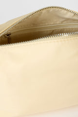 Pale yellow smooth mini shoulder bag
