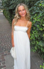 Patsy White Satin Maxi Dress