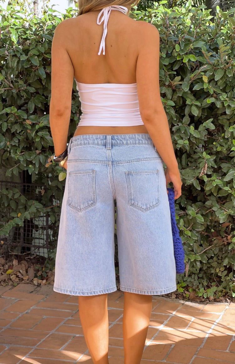 Peggy Light Wash Denim Shorts