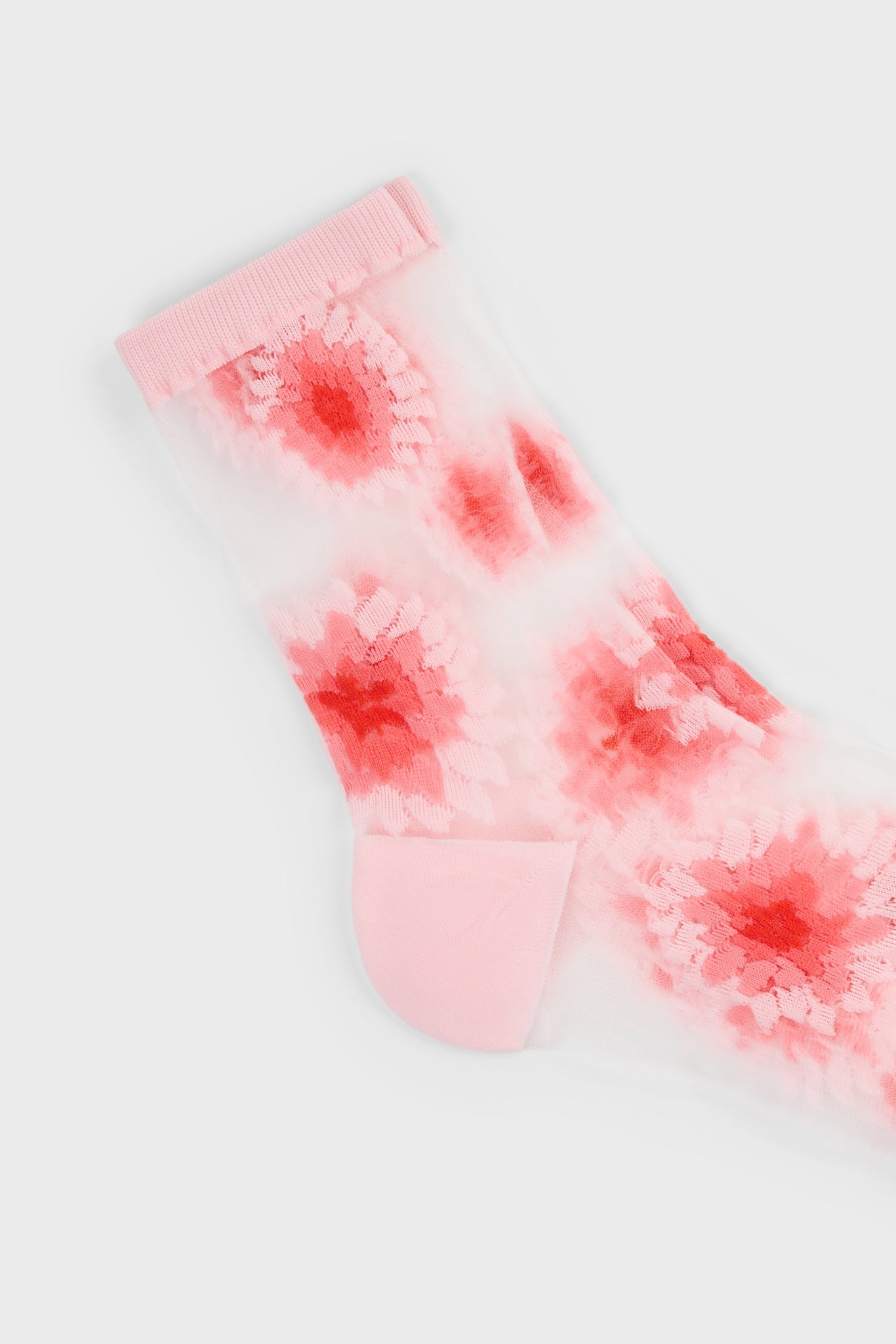 Pink large daisy sheer socks