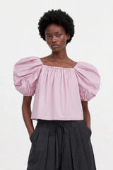 Pinky purple puff sleeve blouse