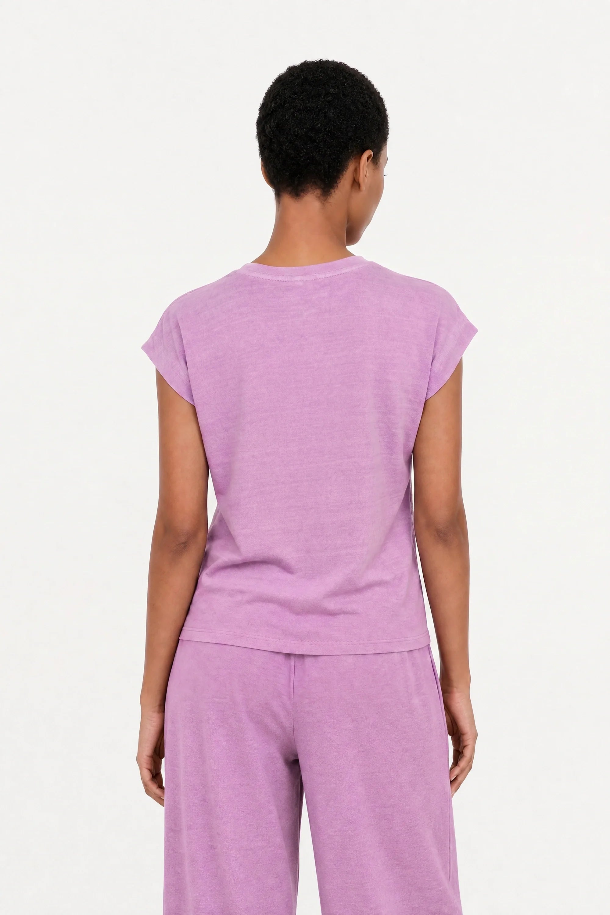 Purple pink washed short sleeved tee