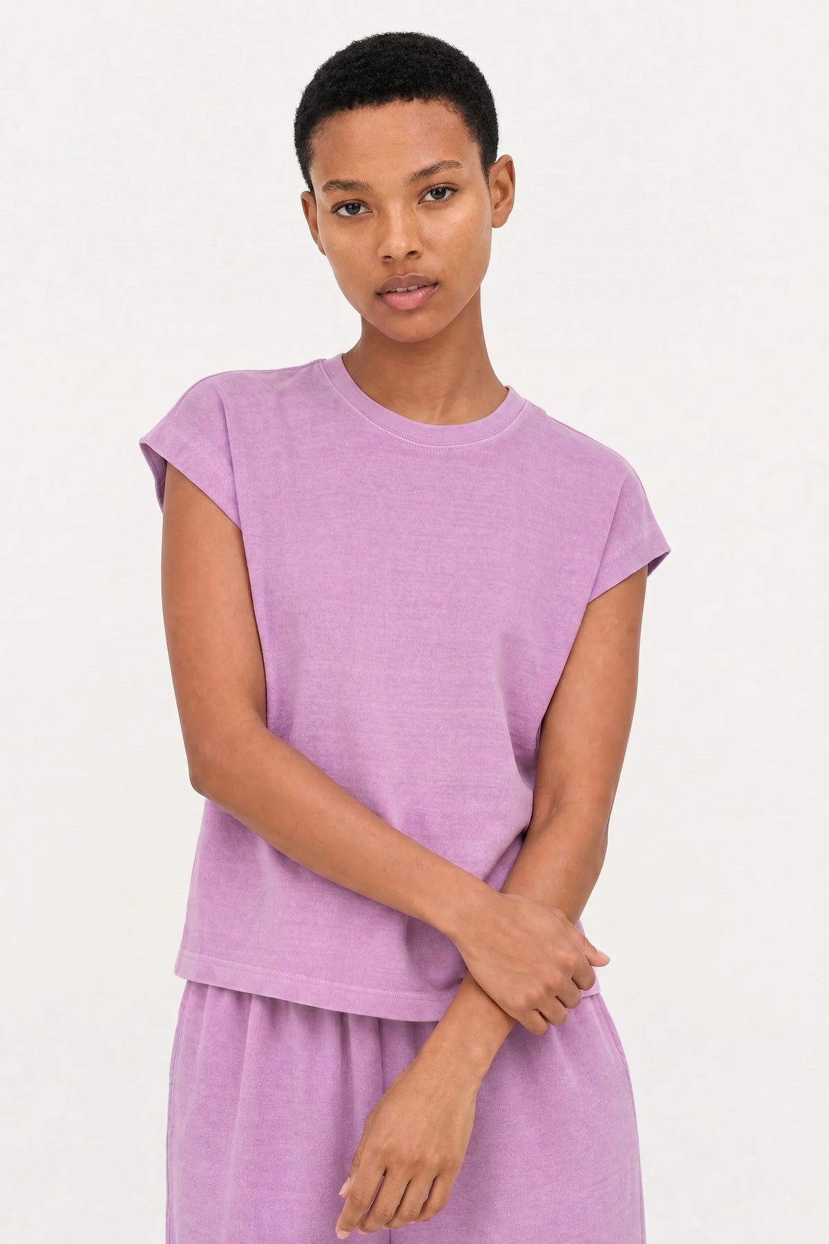 Purple pink washed short sleeved tee