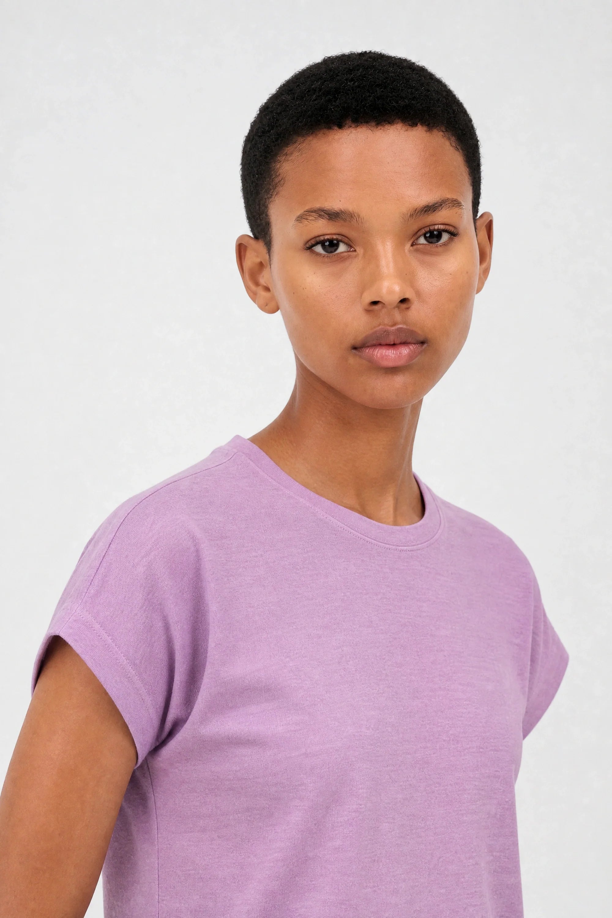Purple pink washed short sleeved tee