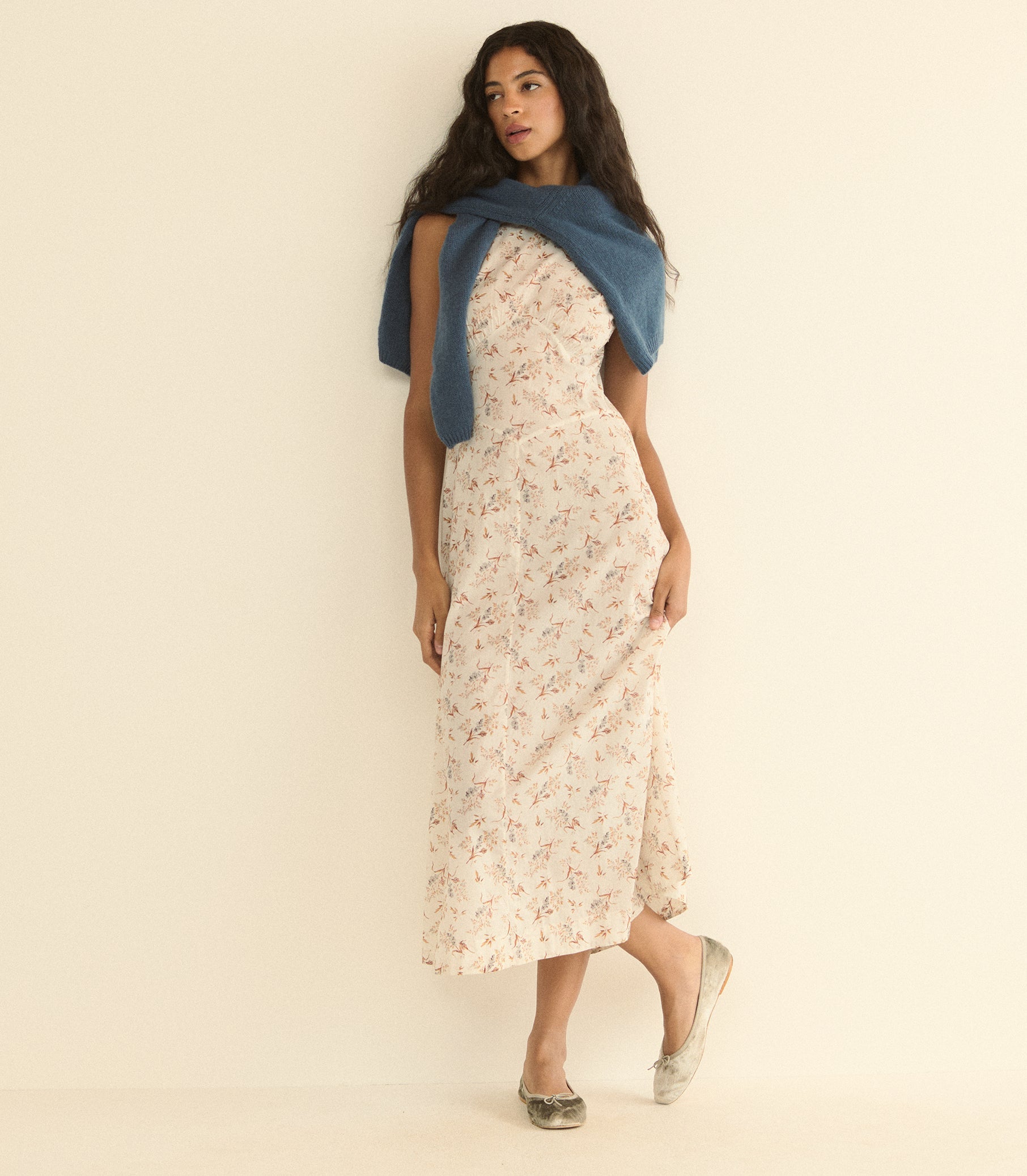 RIONA DRESS -- CRÈME WINDSWEPT MEADOW