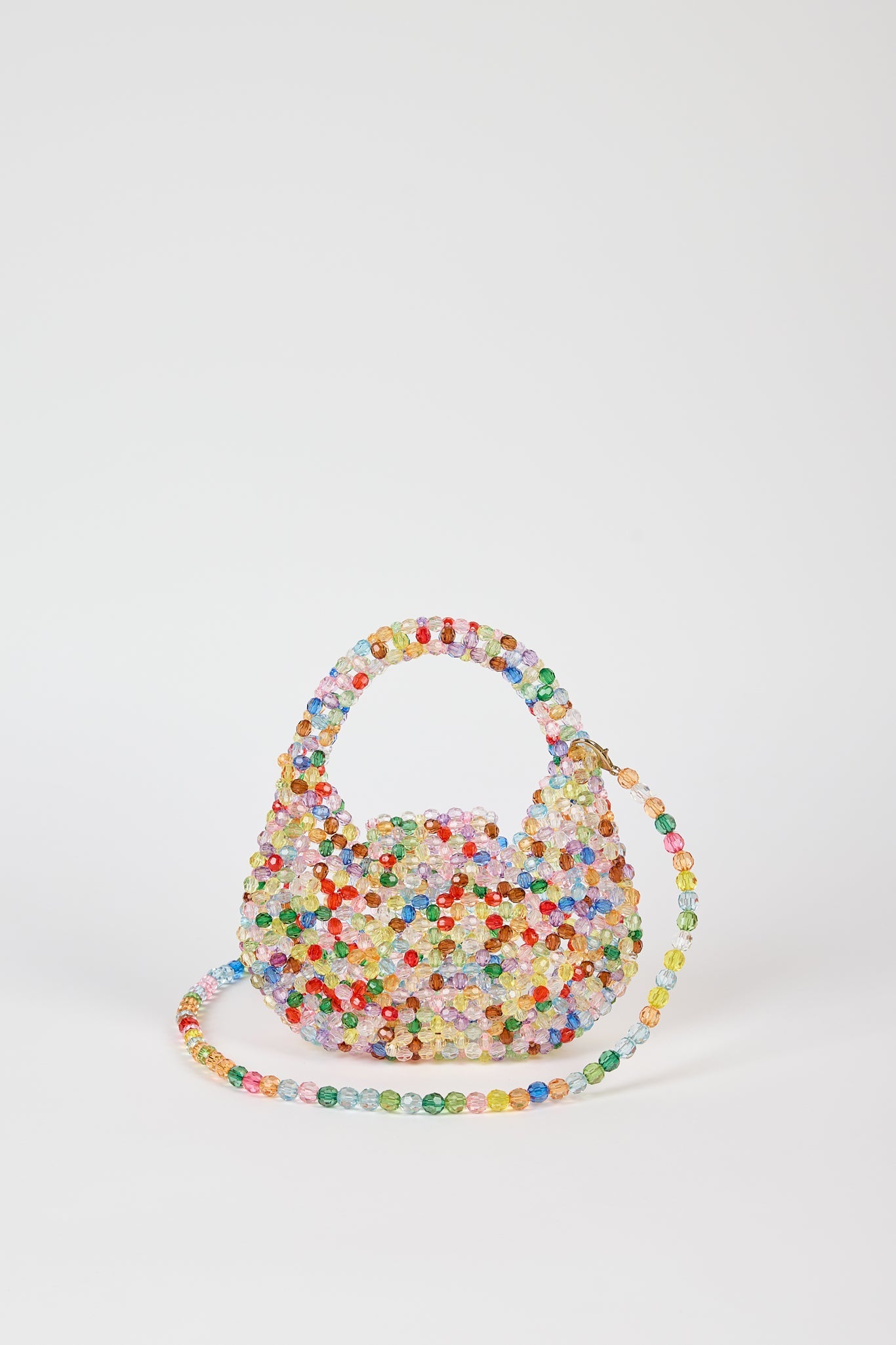 Rainbow beaded structured mini bag