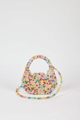 Rainbow beaded structured mini bag