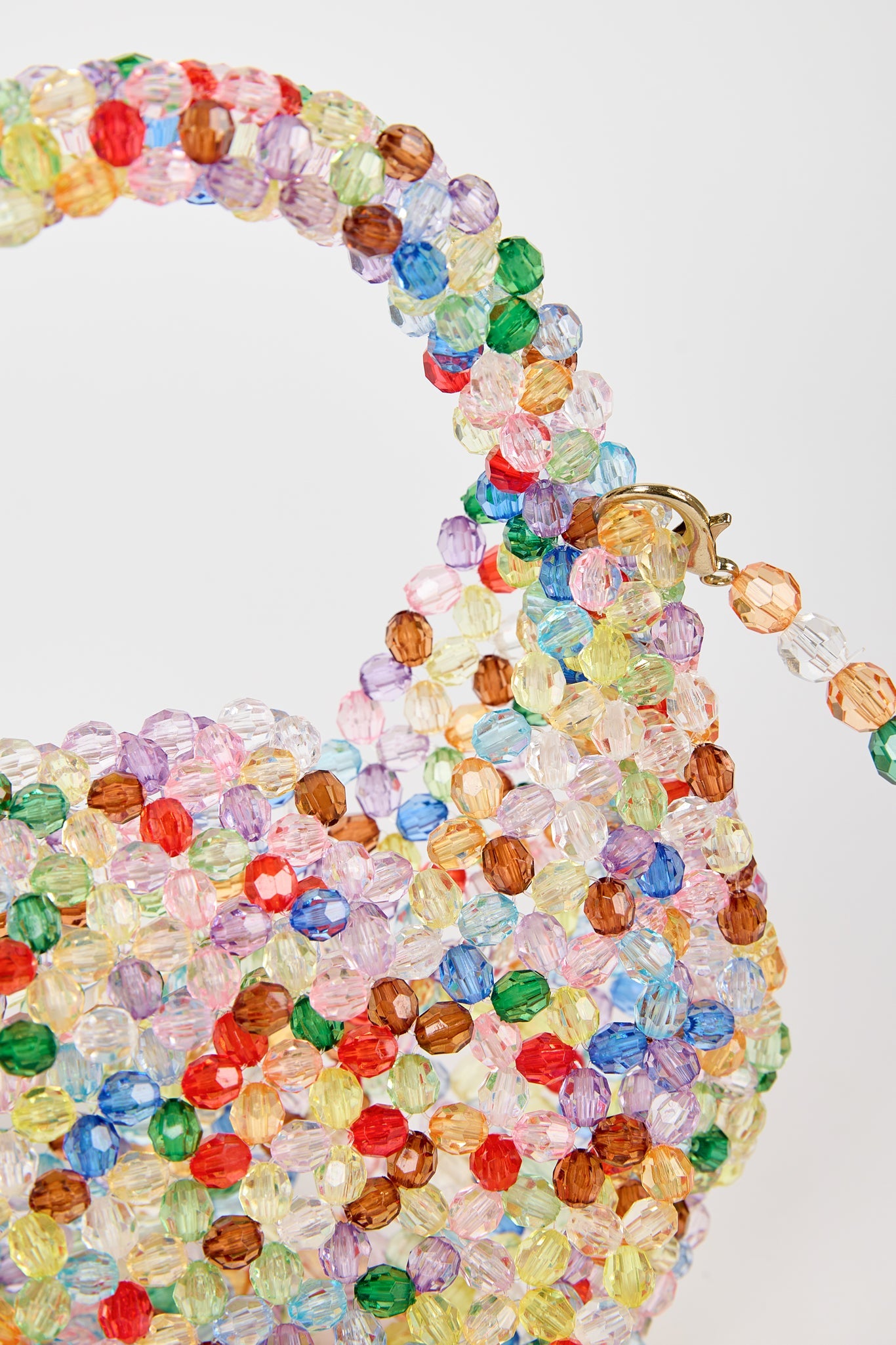 Rainbow beaded structured mini bag