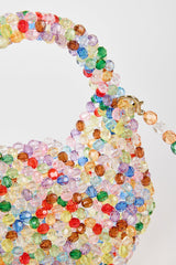 Rainbow beaded structured mini bag