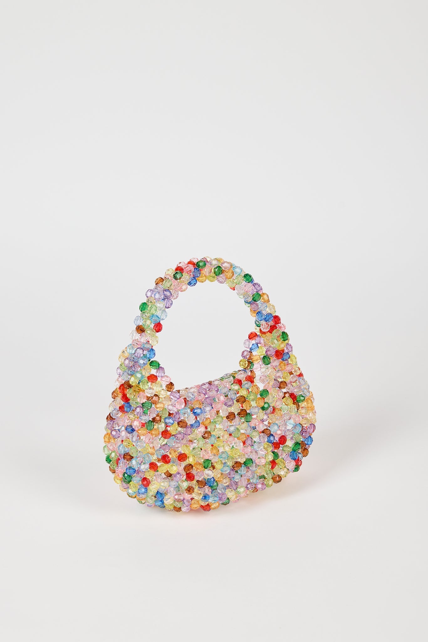 Rainbow beaded structured mini bag