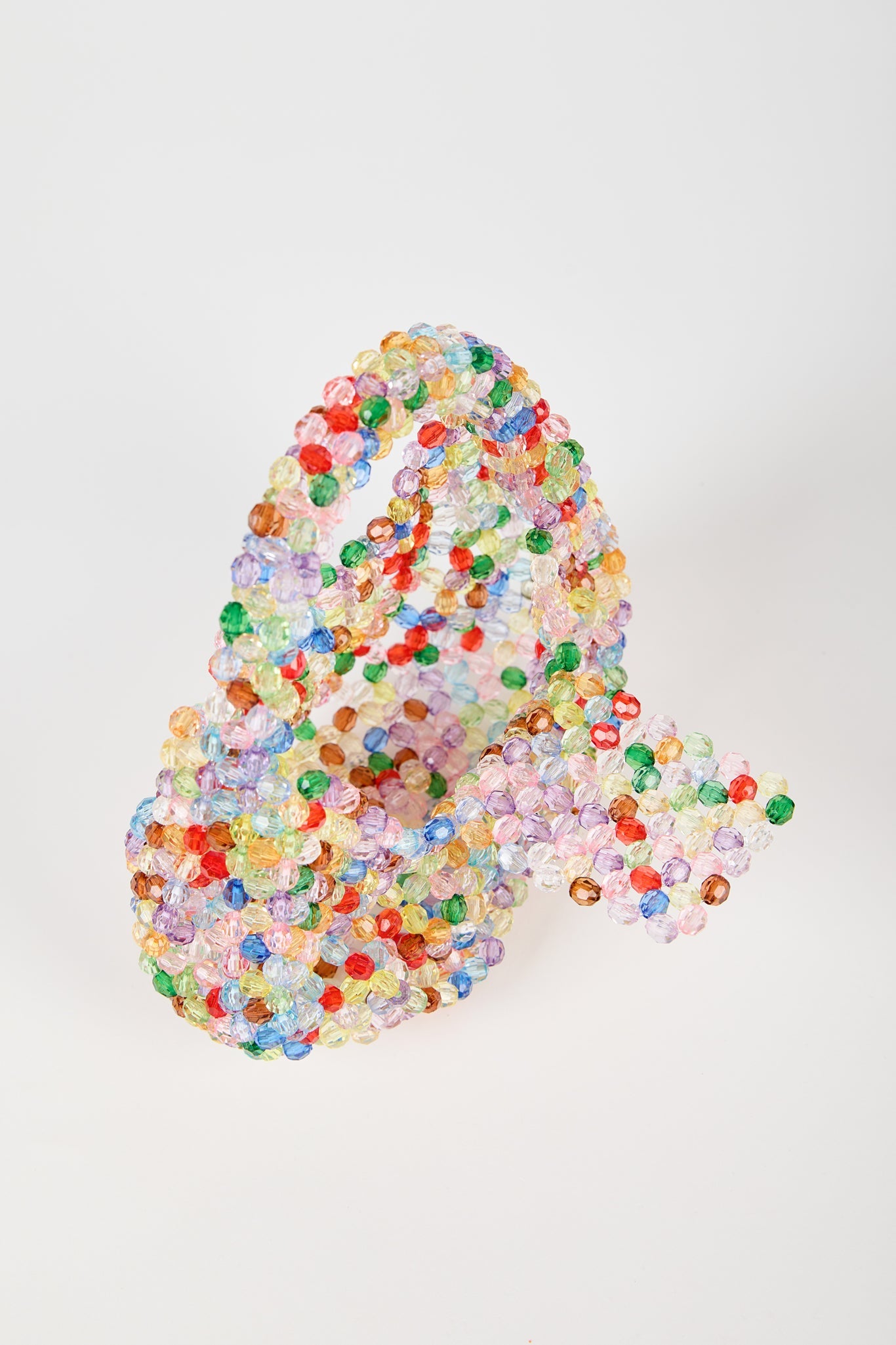 Rainbow beaded structured mini bag