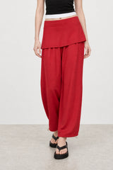 Red detachable skirt sweatpants