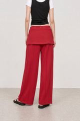 Red detachable skirt sweatpants