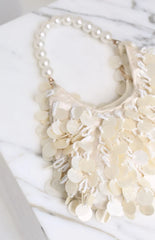 Rooney Cream Pearl Beaded Handbag