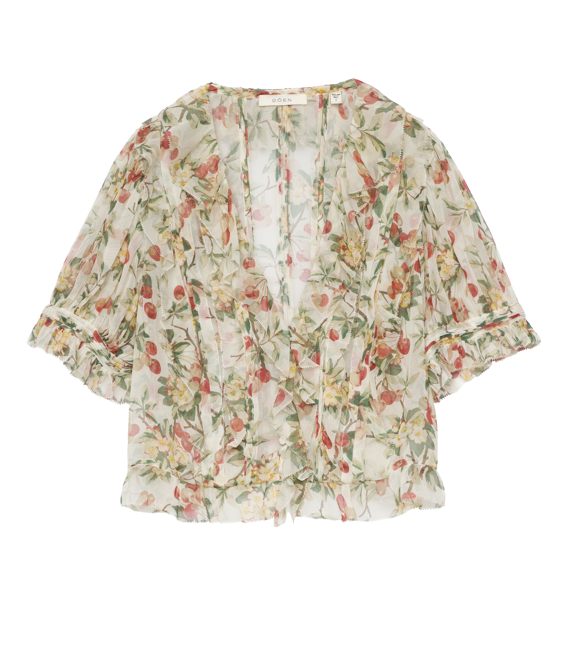SALONA TOP -- CERISE ET FLEUR