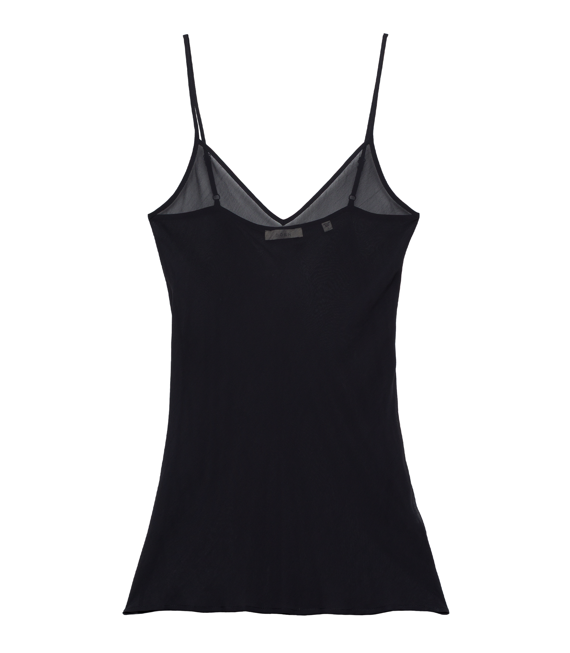 SHORT DEEP V-NECK SLIP -- BLACK