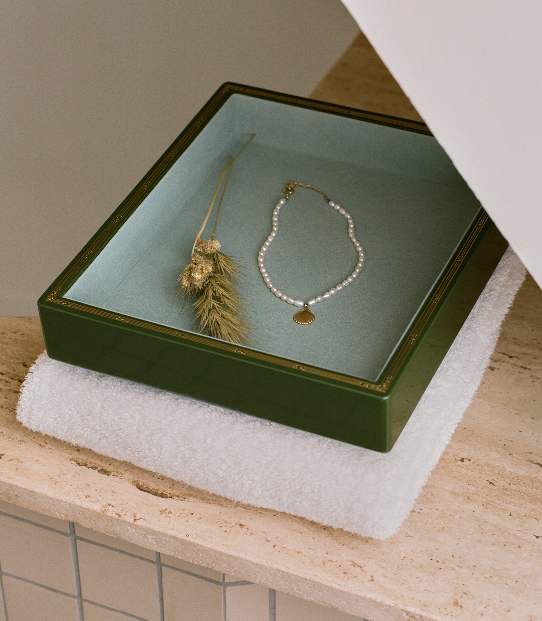 DÔEN & TROVE SMALL JEWELRY TRAY -- OLIVE GREEN