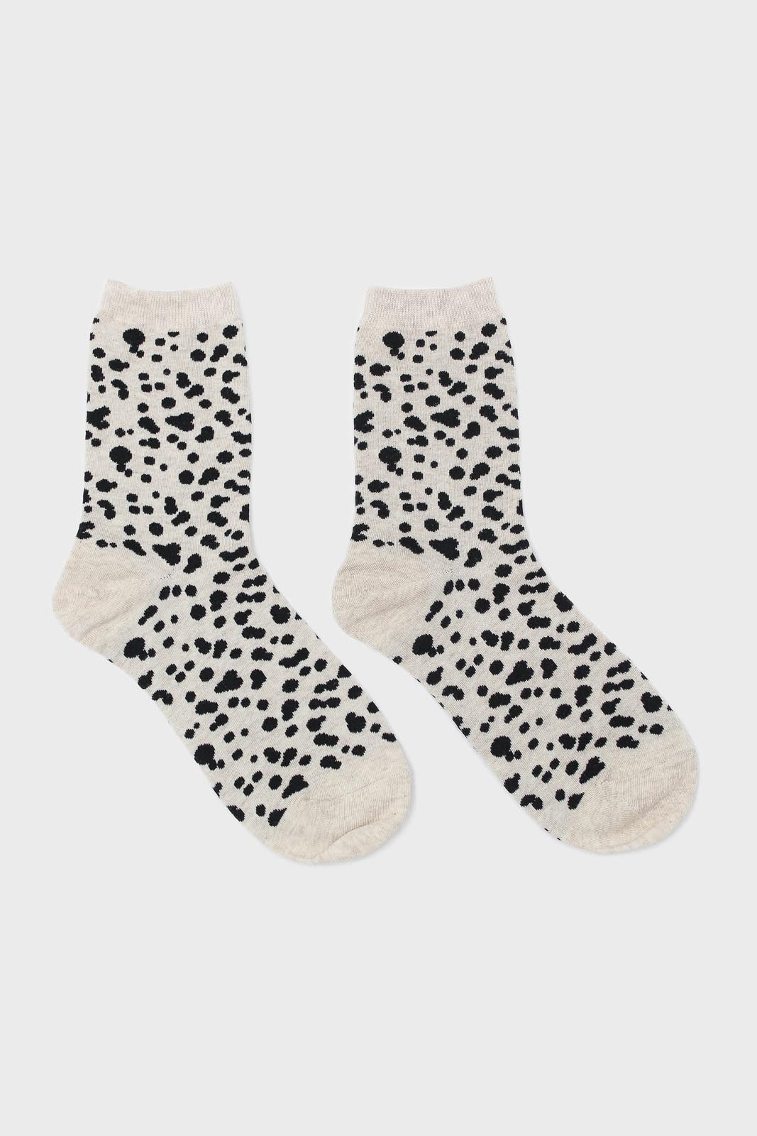 Ivory and black leopard socks