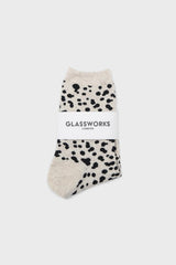 Ivory and black leopard socks